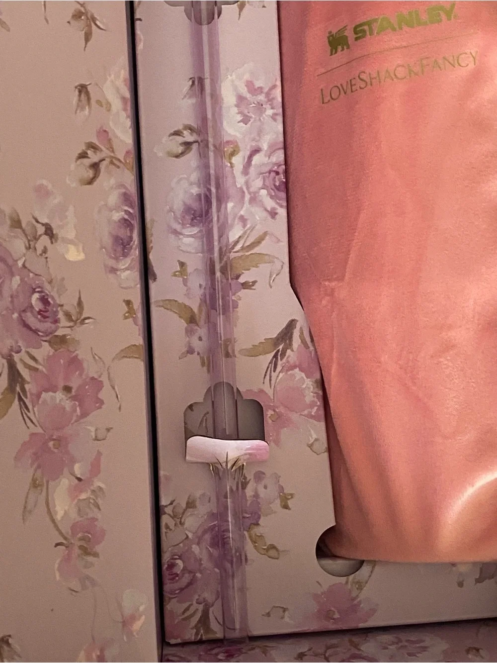 Stanley Lavender Floral Travel Tumbler with Gold Accents